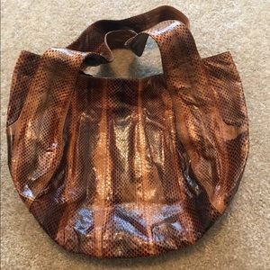 EUC Beirn snakeskin bag in camel color